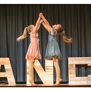Weissman Dusty Pink Girl's Dress w/White Bow for dance competition or recital